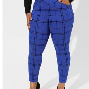 Blue Plaid High Rise Ponte Pant Torrid 6X